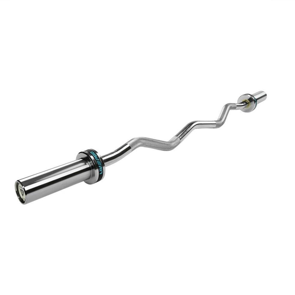 Hop-Sport verchroomde stalen halterstangenset bestaande uit rechte stang 167 cm, EZ curl stang 120 cm en 2 korte stangen van 40 cm, ideaal voor 30 mm schijven, antislip handgrepen