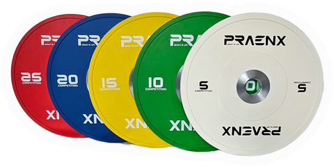 PRAENX Competition Bumper Plate, Gummi, Farbig, Stückverkauf